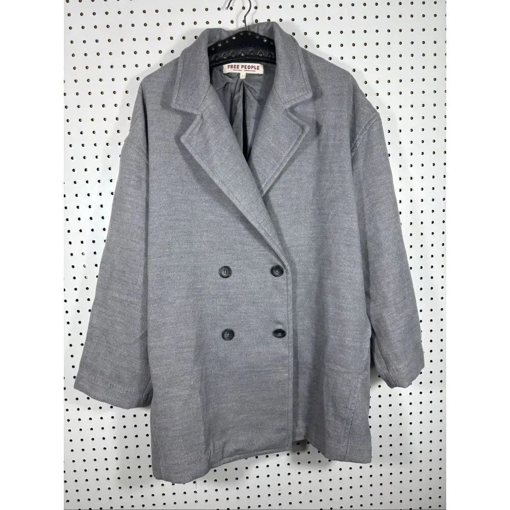 Free People Hannah Slouchy Soft oversized loose fit Blazer Gray Size L